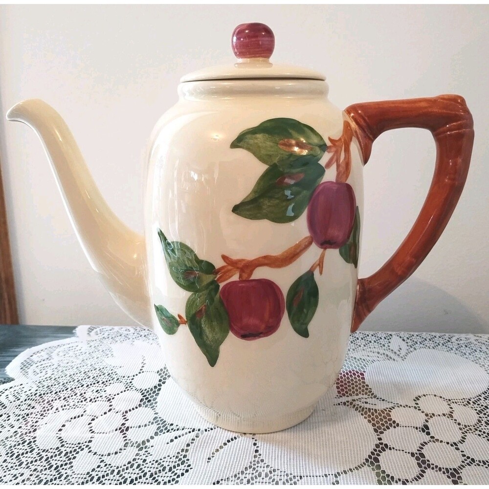 Vintage Franciscan Apple Coffee Pot w/ Lid California Cottage Core Granny Core